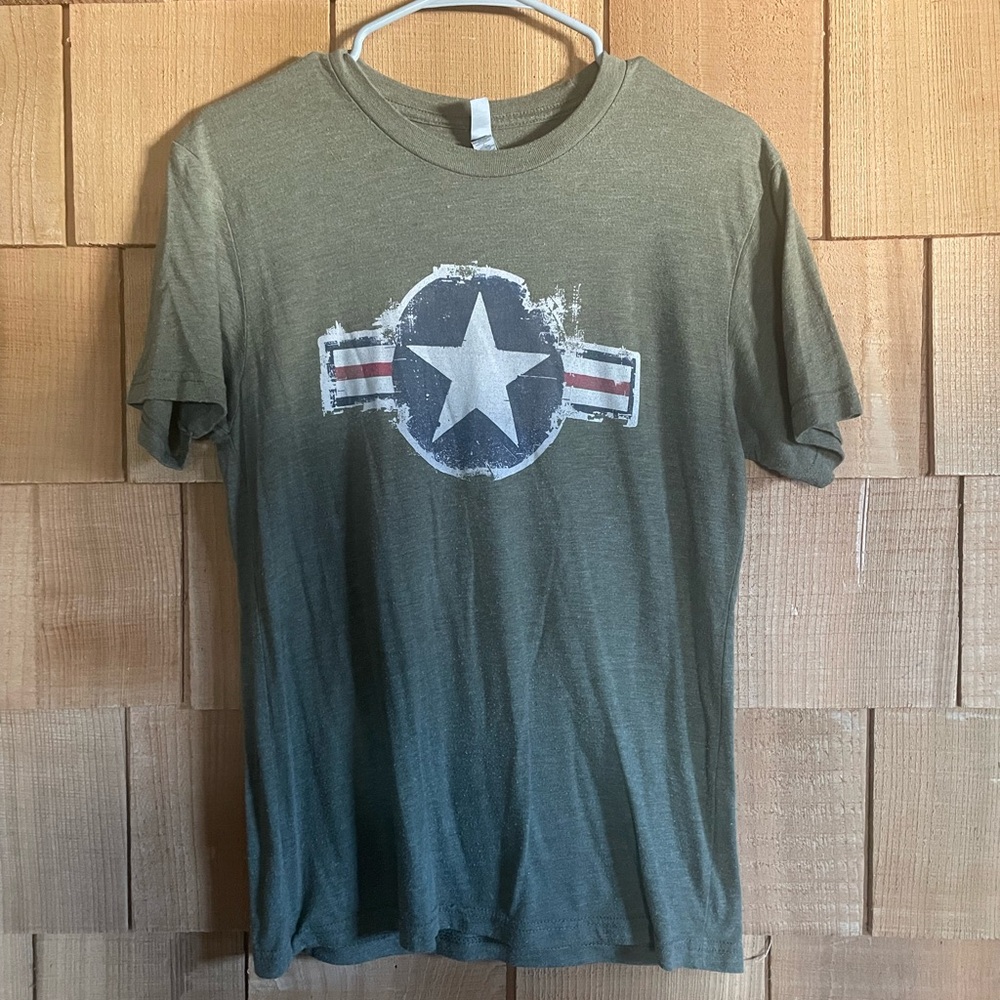 Next Level Apparel Army Green Star Graphic Tee